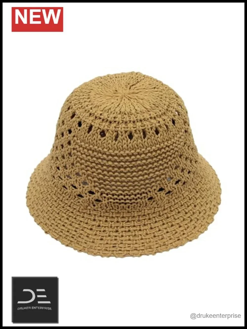 Straw Bucket Hat for Women - Packable Woven Knitted Sun Hat